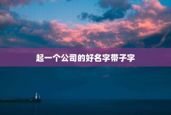 起一个公司的好名字带子字