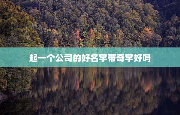 起一个公司的好名字带奇字好吗