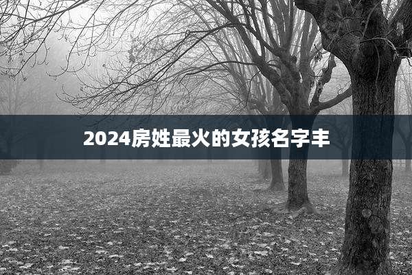 2024房姓最火的女孩名字丰