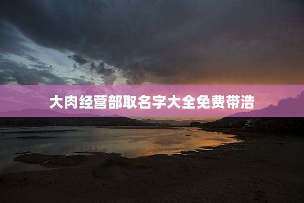 大肉经营部取名字大全免费带浩