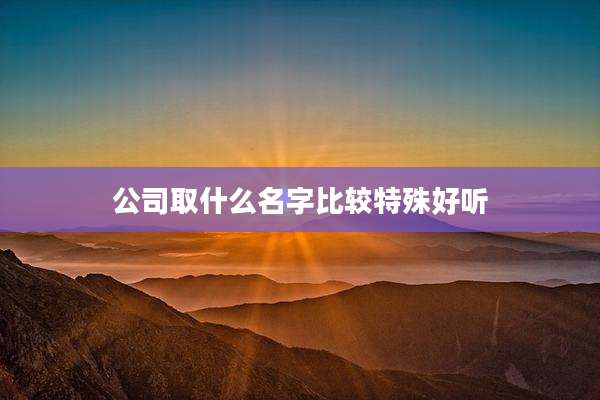 公司取什么名字比较特殊好听