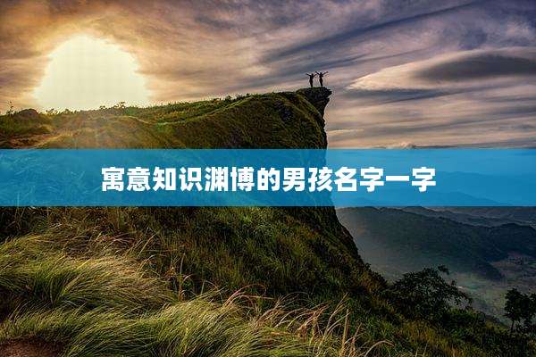 寓意知识渊博的男孩名字一字