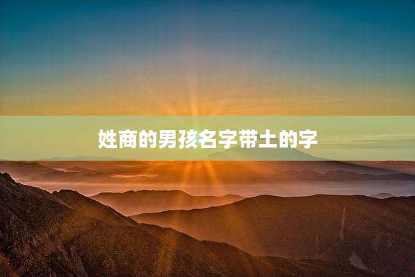姓商的男孩名字带土的字