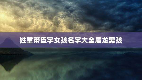 姓童带臣字女孩名字大全属龙男孩