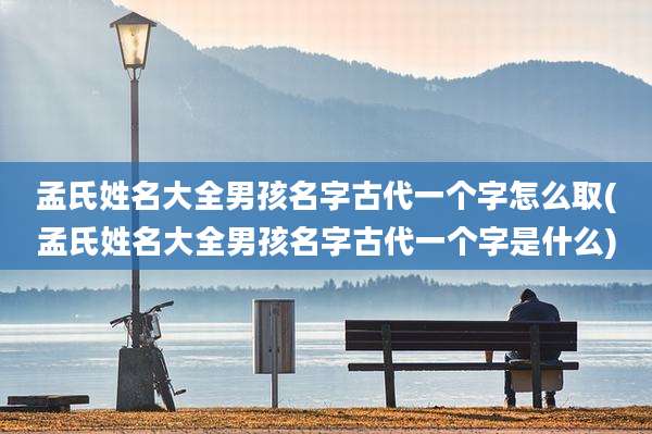 孟氏姓名大全男孩名字古代一个字怎么取(孟氏姓名大全男孩名字古代一个字是什么)