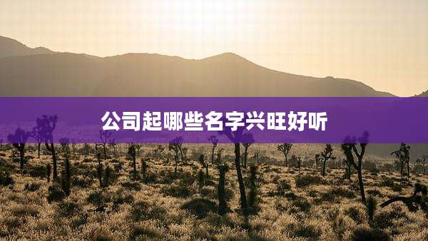 公司起哪些名字兴旺好听
