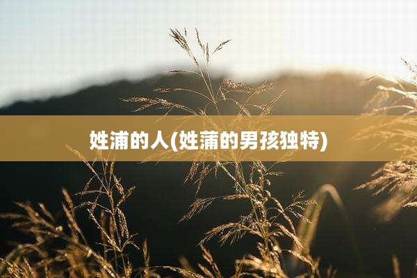 姓浦的人(姓蒲的男孩独特)
