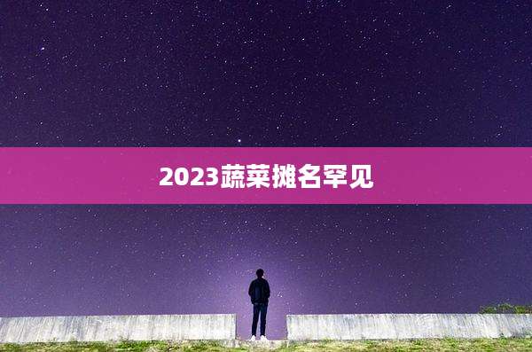 2023蔬菜摊名罕见