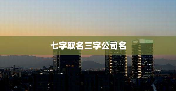 七字取名三字公司名