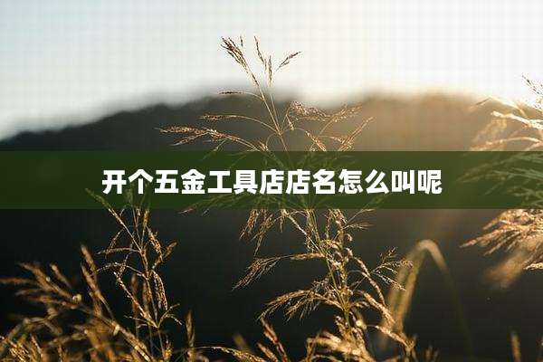 开个五金工具店店名怎么叫呢
