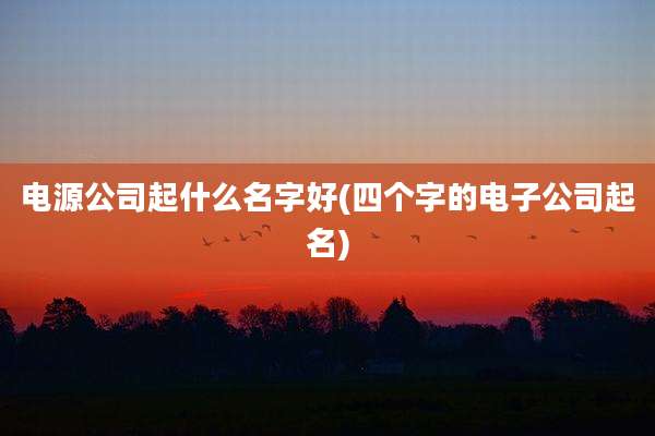 电源公司起什么名字好(四个字的电子公司起名)