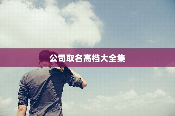 公司取名高档大全集