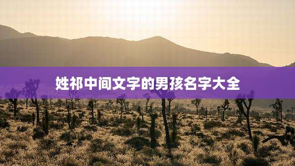姓祁中间文字的男孩名字大全
