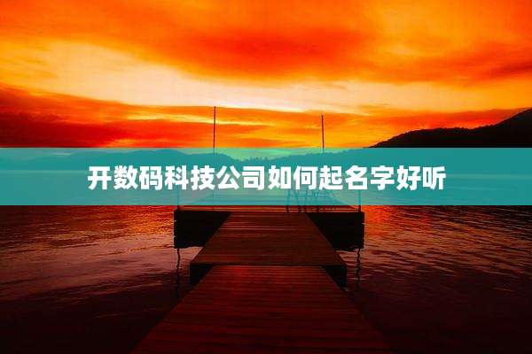 开数码科技公司如何起名字好听