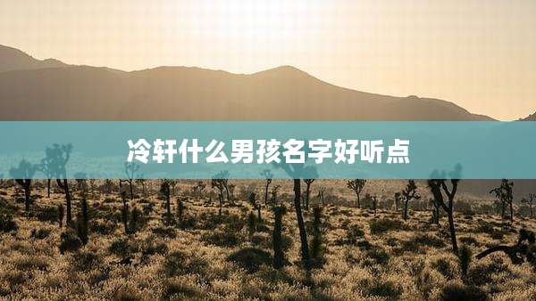 冷轩什么男孩名字好听点