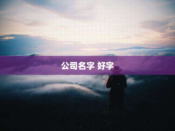 公司名字 好字