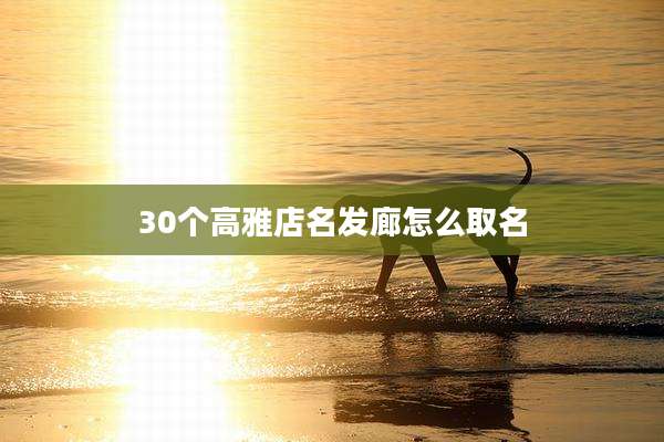 30个高雅店名发廊怎么取名