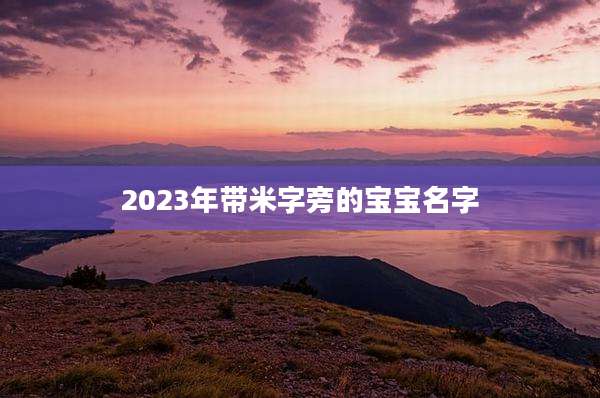 2023年带米字旁的宝宝名字