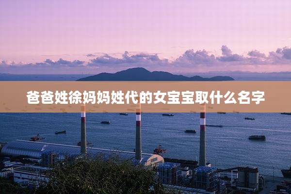 爸爸姓徐妈妈姓代的女宝宝取什么名字