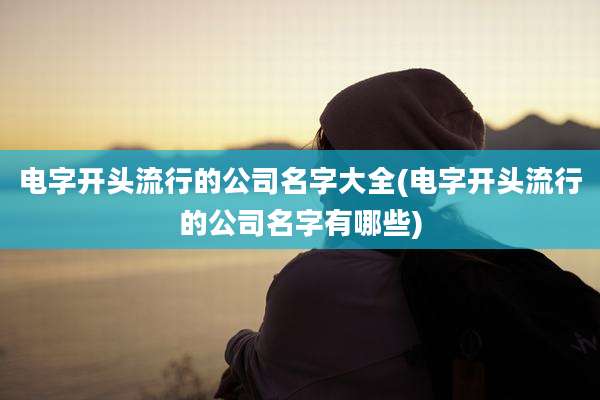 电字开头流行的公司名字大全(电字开头流行的公司名字有哪些)