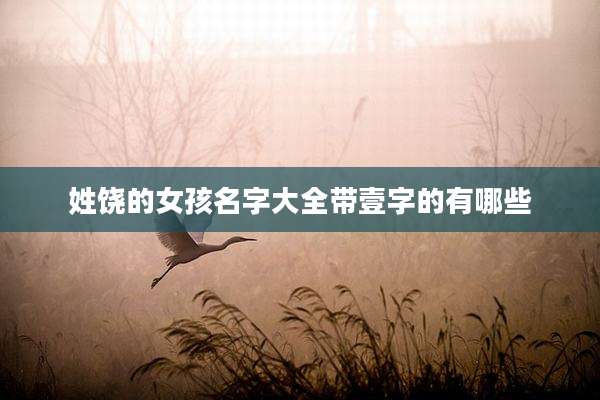 姓饶的女孩名字大全带壹字的有哪些