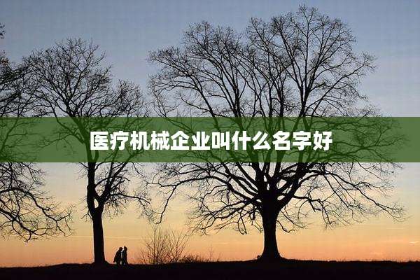 医疗机械企业叫什么名字好