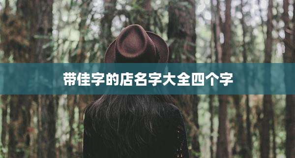 带佳字的店名字大全四个字