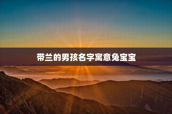 带兰的男孩名字寓意兔宝宝