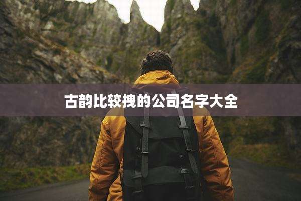 古韵比较拽的公司名字大全