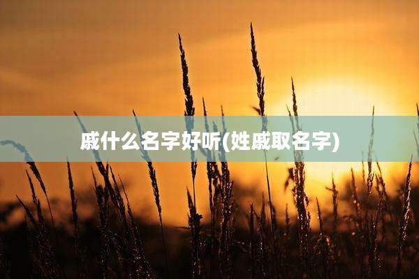 戚什么名字好听(姓戚取名字)