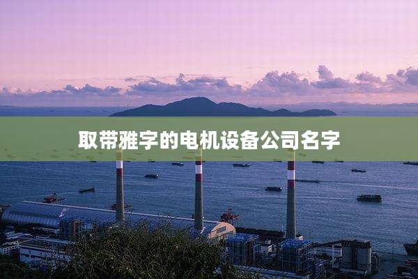取带雅字的电机设备公司名字