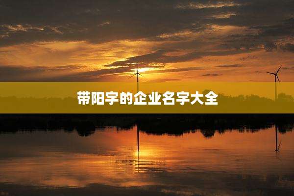 带阳字的企业名字大全