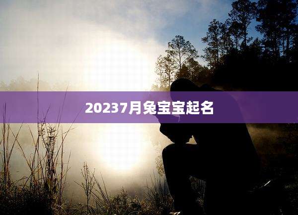 20237月兔宝宝起名