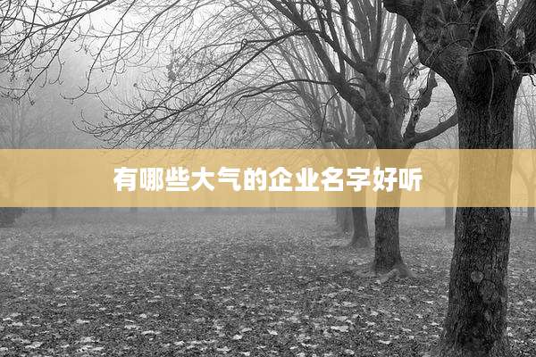 有哪些大气的企业名字好听