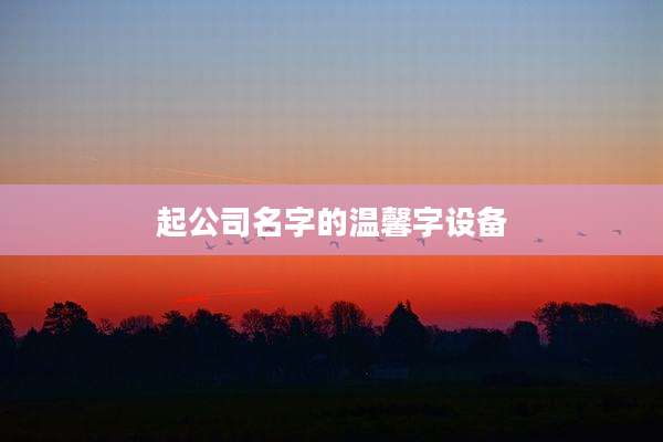起公司名字的温馨字设备