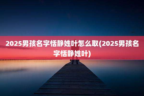 2025男孩名字恬静姓叶怎么取(2025男孩名字恬静姓叶)