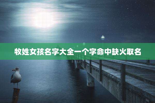 牧姓女孩名字大全一个字命中缺火取名