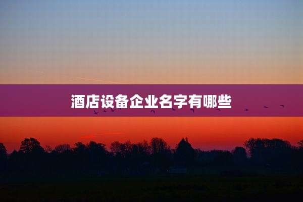 酒店设备企业名字有哪些