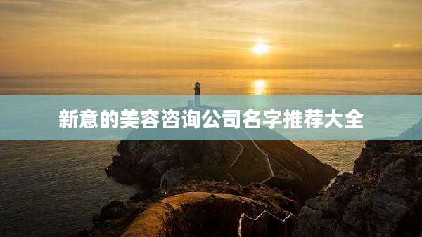 新意的美容咨询公司名字推荐大全