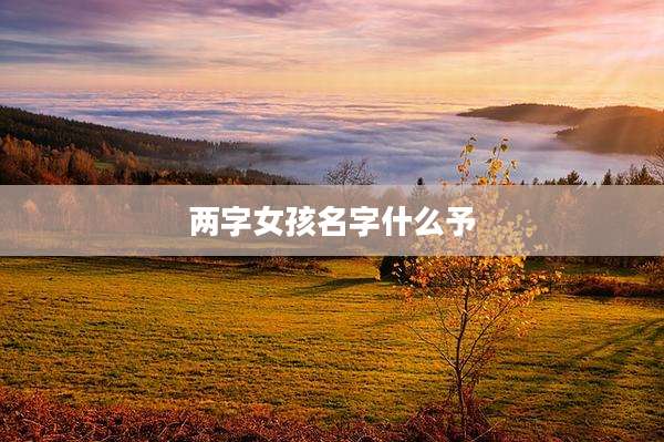 两字女孩名字什么予