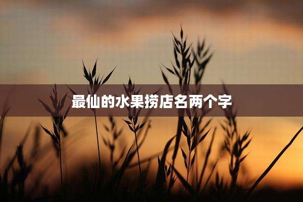 最仙的水果捞店名两个字