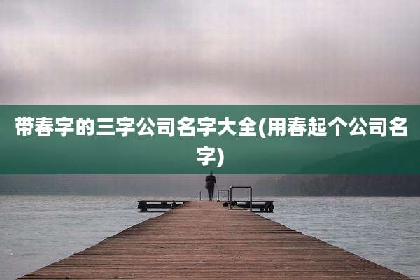 带春字的三字公司名字大全(用春起个公司名字)
