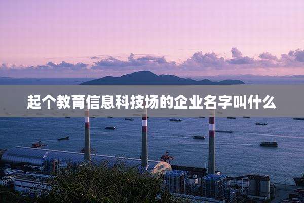 起个教育信息科技场的企业名字叫什么
