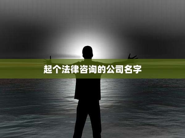 起个法律咨询的公司名字