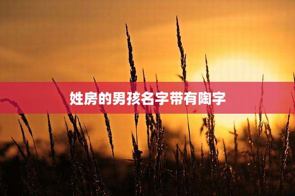 姓房的男孩名字带有陶字