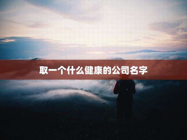 取一个什么健康的公司名字