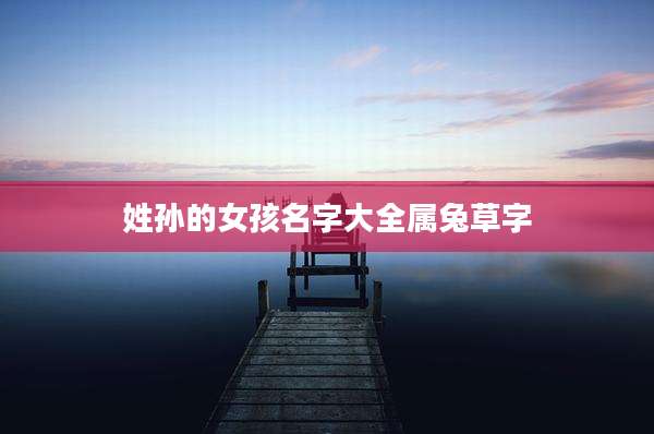 姓孙的女孩名字大全属兔草字