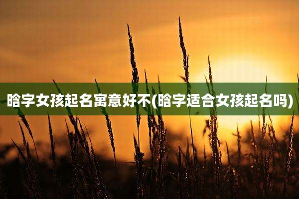晗字女孩起名寓意好不(晗字适合女孩起名吗)