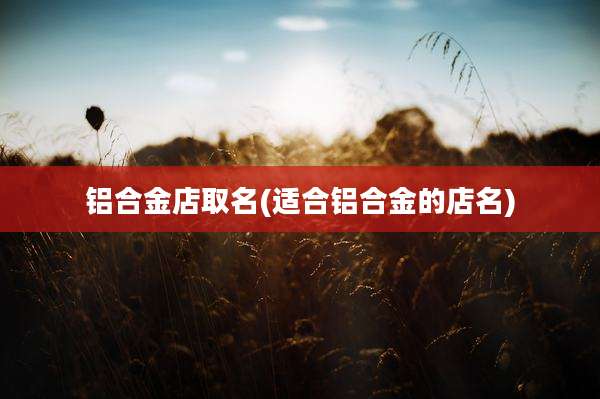 铝合金店取名(适合铝合金的店名)