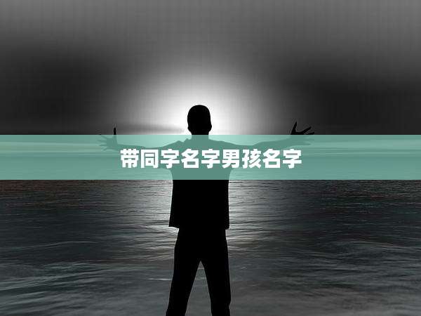 带同字名字男孩名字